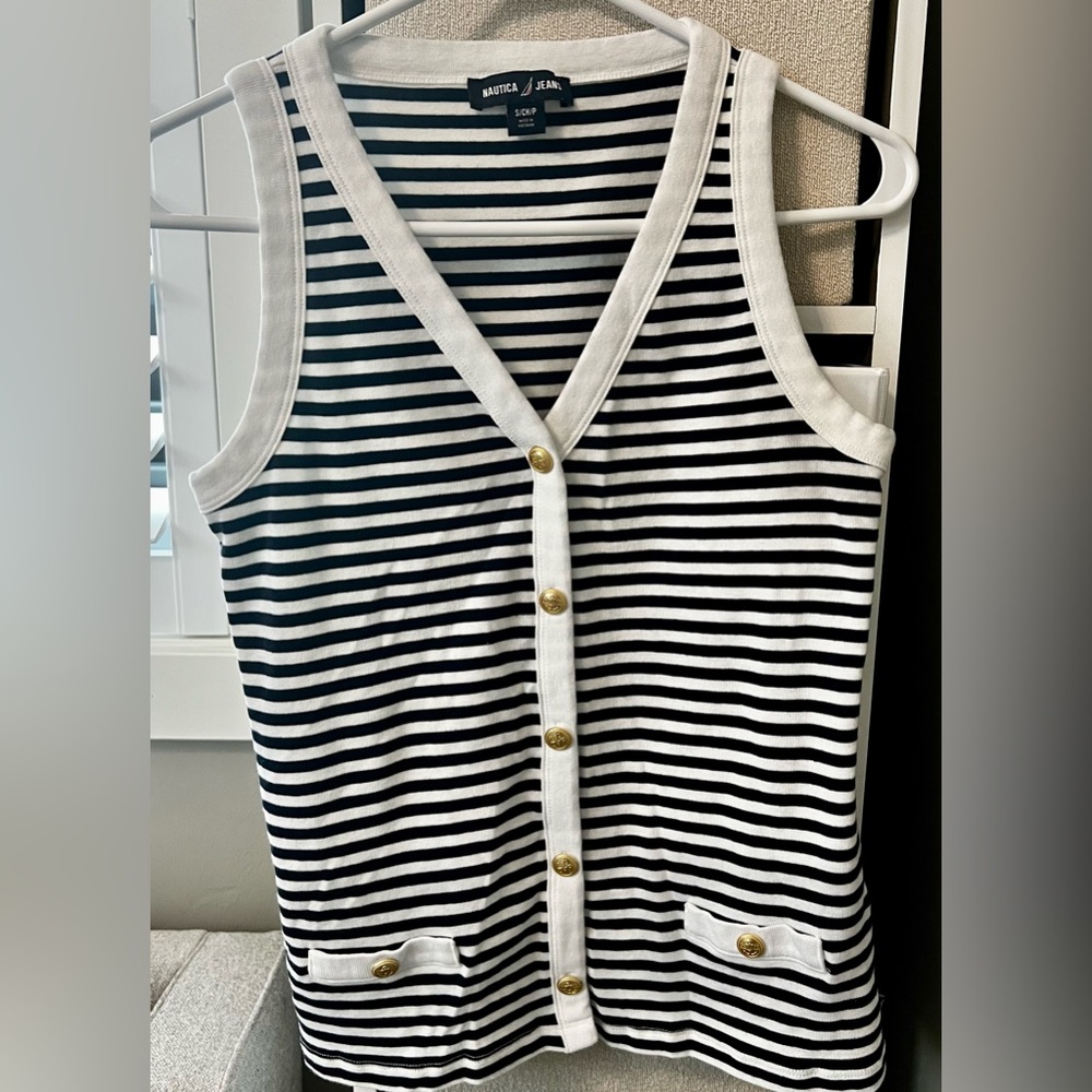 Classic style Black and white with gold buttons for that boat day